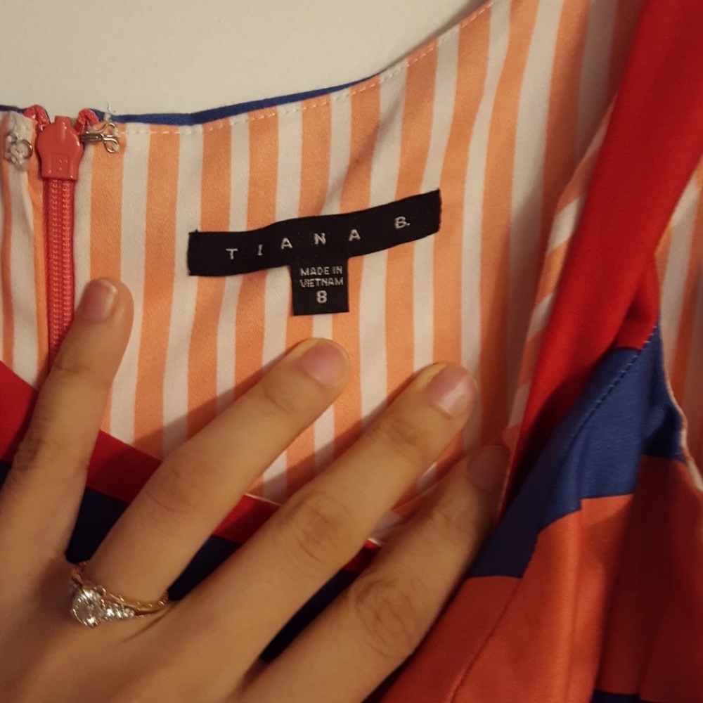 Summer Multicolor Striped Dress, Sz 8 - Picture 3 of 4